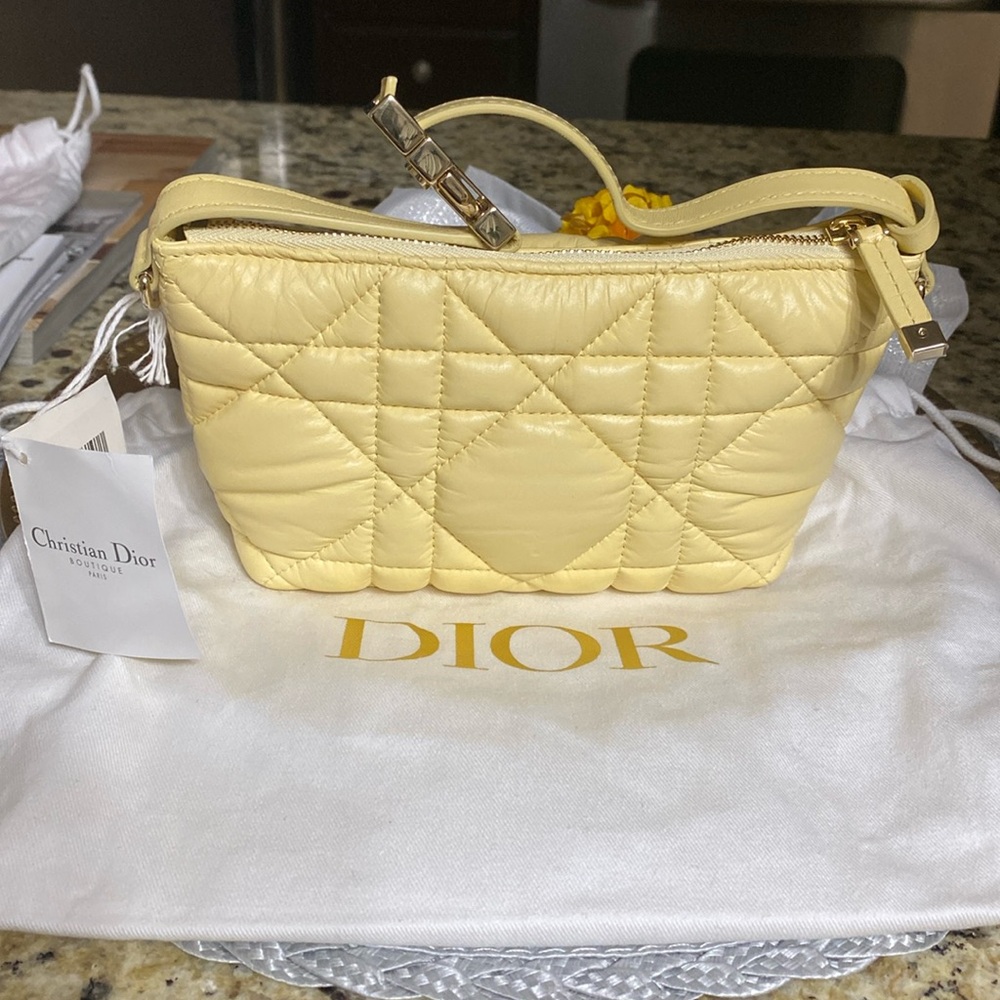 Christian Dior Small Calfskin Macrocannage DiorTravel Nomad pouch